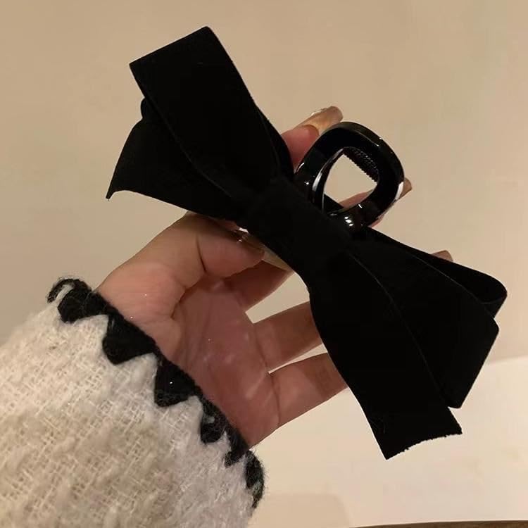 RFTWXHPN Black Velvet Hair Bow Claw Clip for Women Girls Bowknot Hair Claw Jaw Clips Barrettes for Thick Thin Hair Nonslip Bows Claws Clamps Hair Clips for Women Bowknot Bow Hair Claws - Image 5