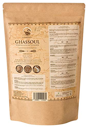 Ghassoul Marokkanische Lavaerde 2kg Nachfüllpackung Mineralische Tonerde für Haarwäsche Körperpflege & Peeling
