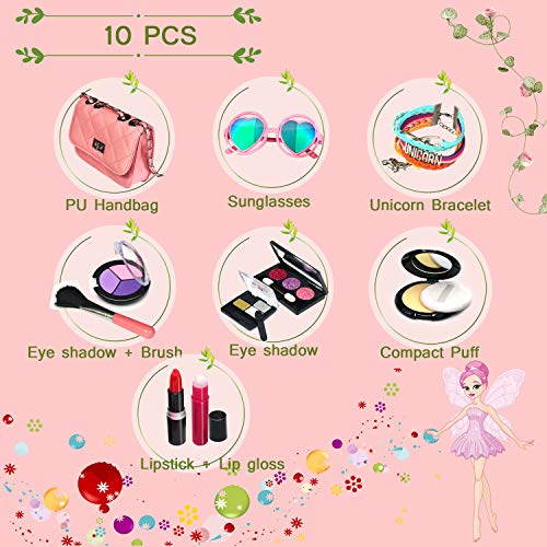 Pretend Makeup Girls Cosmetic Toys - Fake Make Up Kit Pretend Make up Set for Kids Girl Children Princess Play Makeup Game Christmas Birthday Gifts Cosmetic Toys for 2 3 4 5 6 Years Old Girls Gift