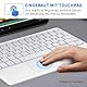 CACOE Tastatur mit Touchpad, Tastatur Kabellose mit 7 Farben Beleuchtete kompatibel mit iPad, Android Tablet, Windows, 10 Zoll, Weiß