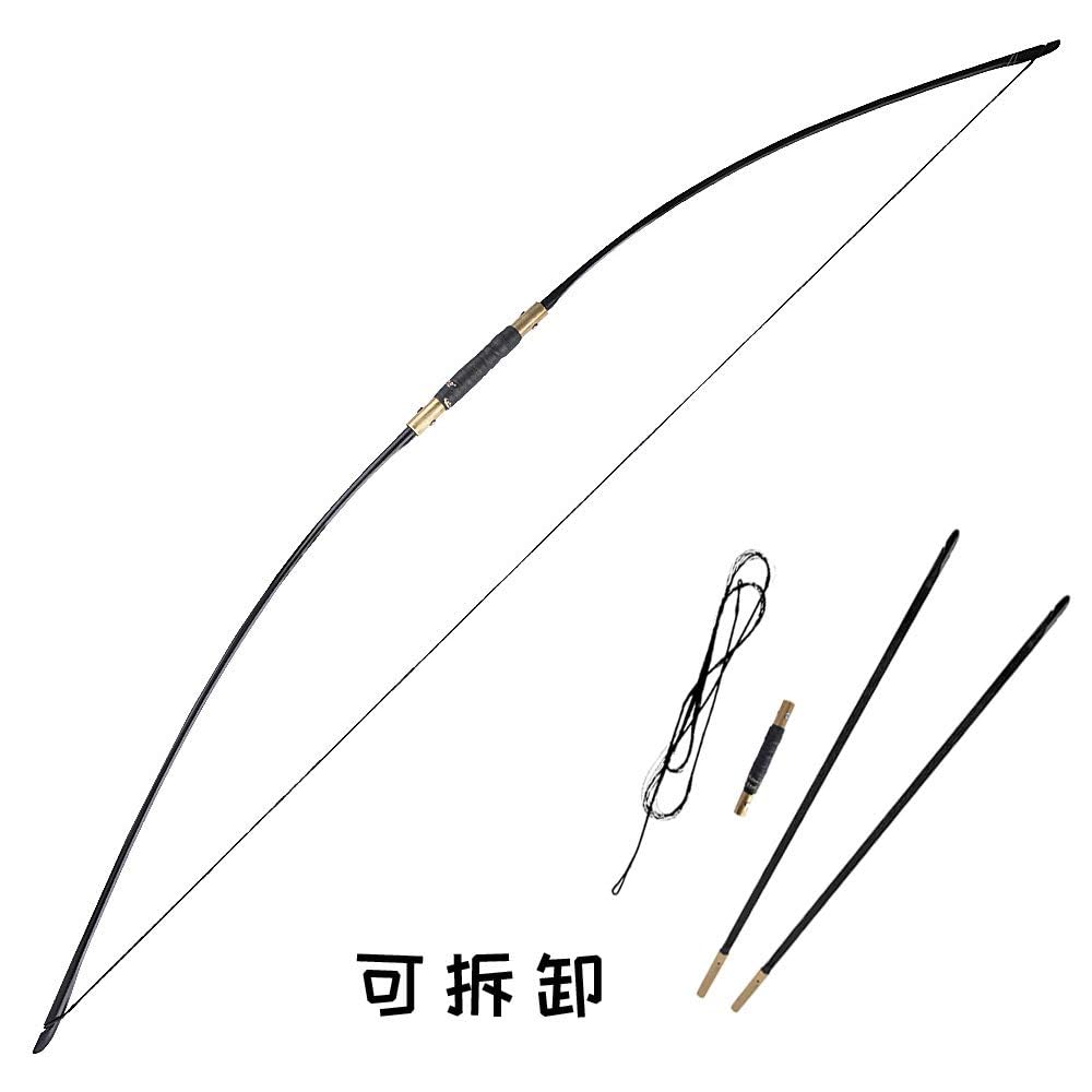Tir à l'arc Traditionnel Arc Classique 25-40lbs à la Main en Bois Longbow Takedown Mongolian Horsebow Chasse Arc pour Adulte