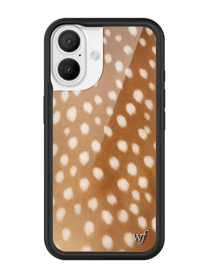 Image of Wildflower Cases - Compatible with iPhone 16 | Protective Black Bumper, 6.5ft Drop Test Certified, Women Owned Small Business | Fawn Deer
