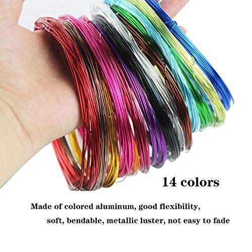 14 Rolls Colored Aluminum Craft Wire, 459 Feet 1mm Flexible Metal Artistic Floral Jewelry Beading Wire for DIY Jewelry Craft Making, Each Roll 32.8 Feet, 14 Colors - Image 4