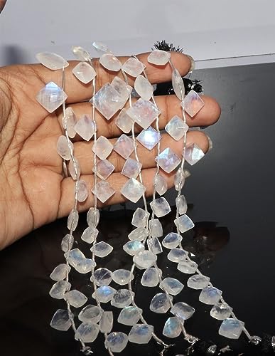 Perles à facettes blanches de fabrication de bijoux uniques fait main de 8 x 16 mm