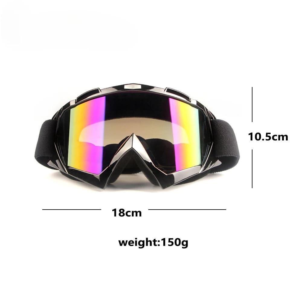 Generisch Motocross Brille,Cross Brille,Motorradbrille Outdoor-Sportbrille Motorrad Cross-Country-Brille Fahrerhelm mit Schutzbrille ausgestattet