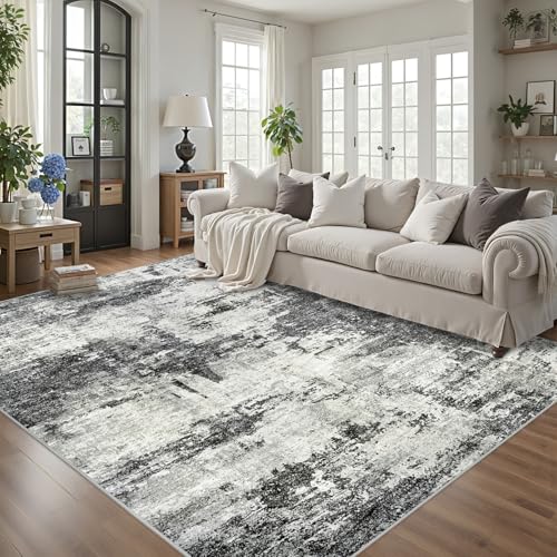 8x10 Area Rugs for Living Room: Abstract Washable Rug with Anti-S...