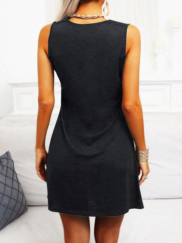 Image of MYHALF Summer Tank Dress for Women Sleeveless Beach Vacation Sundress Short Coconut Tree Sun Dress Casual Coverup
