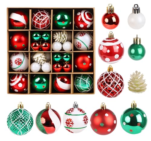 SULOLI 44 Pezzi Palline di Natale,Accessori Decorazioni Albero di Natale,Addobbi