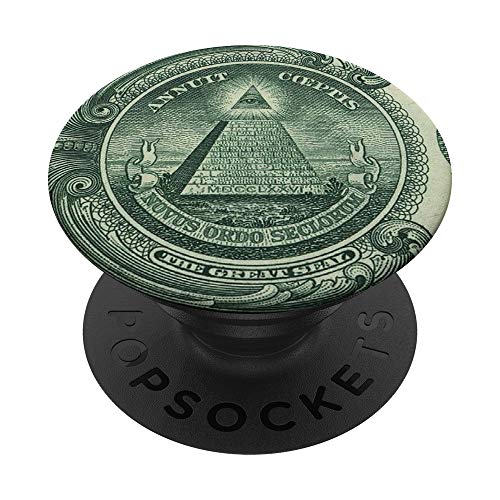 United States One-Dollar Bill ($1) Pyramid Illuminati PopSockets PopGrip: Swappable Grip for Phones & Tablets