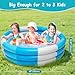 Auvitaya Inflatable Kiddie Pool, 3 Rings Round Blow up Swimming Pool for Baby Kids, Portable Toddler Stripe Water Splash Play Toys for Summer Backyard Party Birthday Gifts
