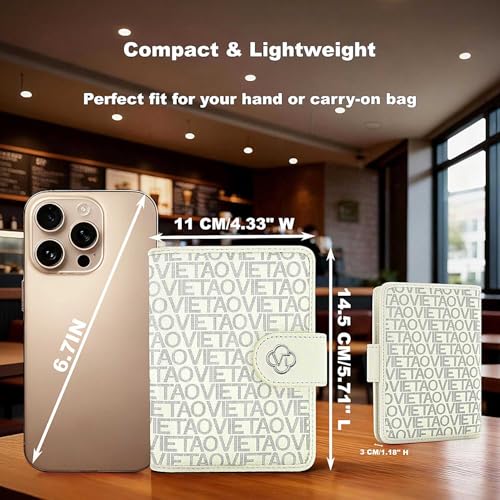 Image of Passport Holder for Travel, RFID Blocking Leather Airtag Wallet for Women Men, Large Passport Cover Essentials Gift, Tickets, Cash, Photo, Sim Card Pen Slot - White