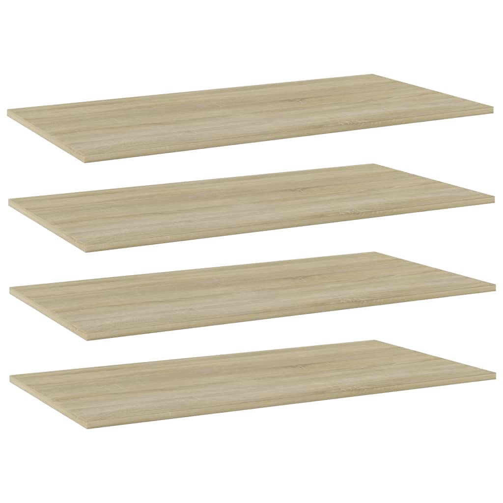 vidaXL 4X Bücherregal Brett Wandboard Wandregal Regal Regalboden Wand Board Ablage Hängeregal Schweberegal Sonoma-Eiche 80x20x1,5cm Holzwerkstoff