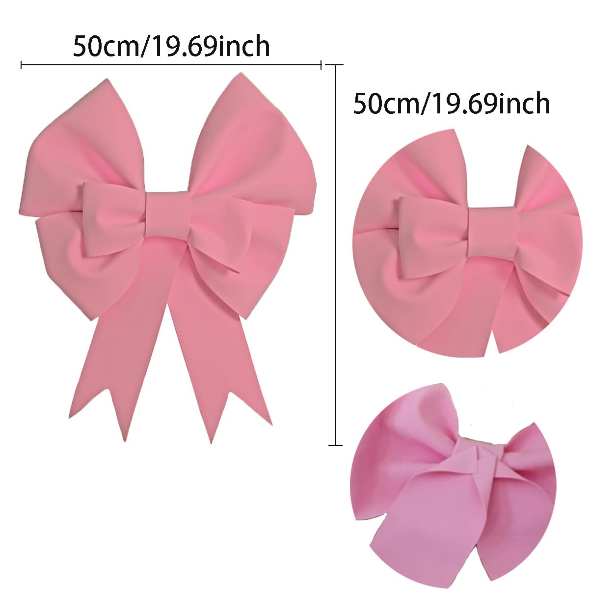 Lazos decorativos de gran tamaño amarillo claro para proyectos de bricolaje, bodas, Navidad, fiestas, regalos, 50 cm, accesorios prefabricados para colgar