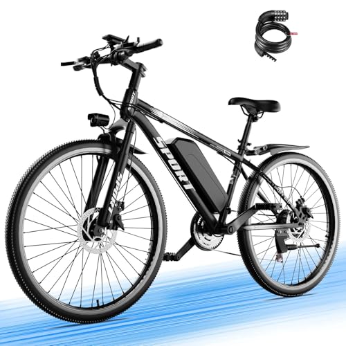 ASKGO Electric Bike for Adults, 1500W Peak Mountain Ebike with 25 MPH, 65 Miles Range, 7 Speeds, 48V 10Ah Removable Battery Ebike, 26" Electric Bicycle for Commute