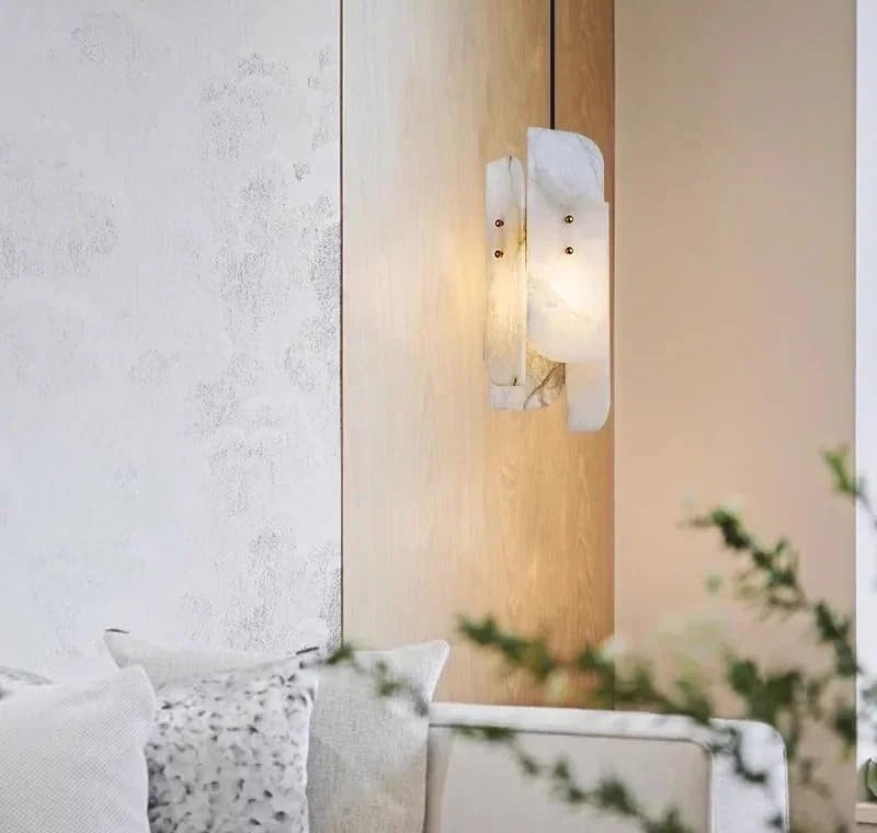 Lustre en marbre entièrement cuivre cold white pour éclairage suspendu - 4