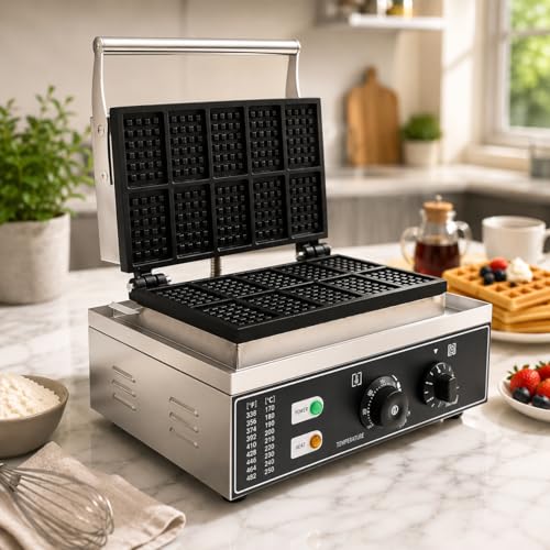 Image of Biscuit Waffle Machine, Commercial Electric Biscuit Maker, Non-Stick Waffle Biscuit Baker for Cafe Bakery Restaurant