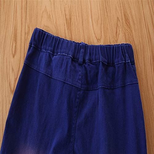 Teen Girls Casual Denim Pants Ruffle Flare Crossover Waisted Stretch Jeans Solid Teen Clothing for Girls 14-16 Trendy3