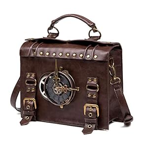 Vintage Steampunk Rugzak Retro Gotische Handgemaakte Lederen Messenger Bag Middeleeuwen Crossbody Handtas voor Laptop…