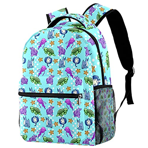 Sac à dos voyage campus bleu océan confortable avec filet pour gourde