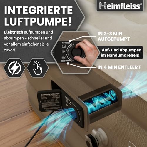 Image of Heimfleiss Khushi Liquid Twin Air Mattress Built in Pump,Newly Cordless Removable Lithium Battery Pump,Self Inflatable,Camping Mattress,Portable Blow Up Mattress for Camping,Guests and Home