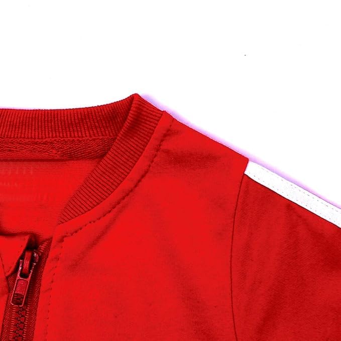 Dhairya_Traders Baby Boys Girls Cotton Tracksuit Sweatshirt Top + Sweatpants Zipper Coat Outfits Set (IN, Age, 3 Months, 6 Months, Regular, Red) 1