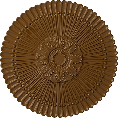 30"OD x 1 1/4"P Nexus Ceiling Medallion (Fits Canopies up to 2 3/4"), Hand-Painted Smokey Topaz