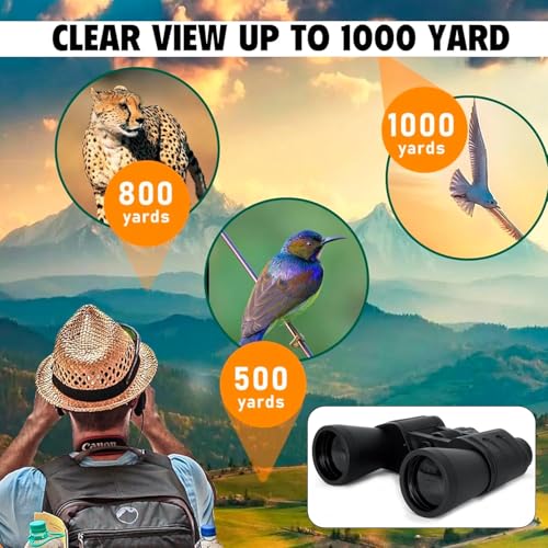 Image of Storite 20x50 Full Size Binoculars for Adults - Powerful HD Binoculars, 20 X Magnification,Waterproof Fogproof Prism FMC Lens-with Case and Strap (Black)