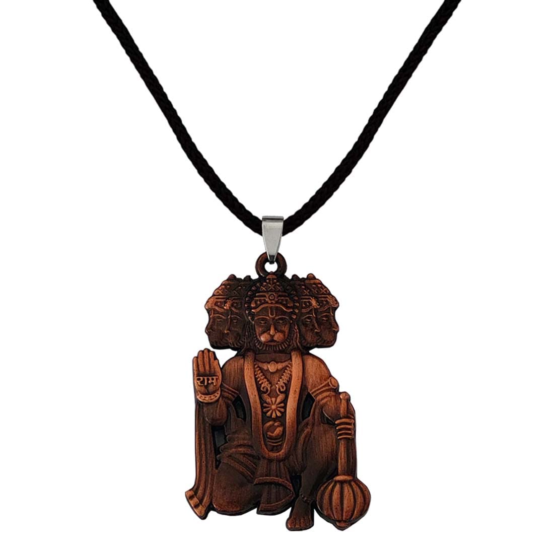 Lord Shree Panchmukhi Hanuman Car Bike Home Office Birthday Gift To Friends Grey Zinc And Metal Keychain For Men And Women-image-0