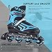 ITurnGlow Adjustable Inline Skates for Kids and Adults with Light up Wheels Beginner Skates Fun Illuminating Roller Skates for Kids Boys and Ladies