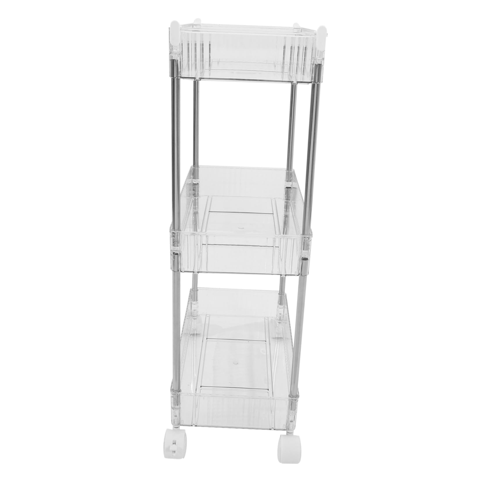 LJYKBFL Bathroom nizer Cart with Drawers and Bins Foldable Utility Cart for Bathroom Storage and nization with Stainless Steel Shelves