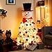 Decoway Christmas Tree Pre-lit Snowman-Shaped Artificial White Christmas Tree with LED Lights