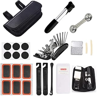 HXHYQKP Portable Bike Repair Kit Saddle Bag, Bike Tire Repair Tool Kit Contains 16-in-1 Multi-Function Tool, Mini Bicycle Pump, Bicycle Tire Patch Kit, Used for Mountain Bike and Road Bike