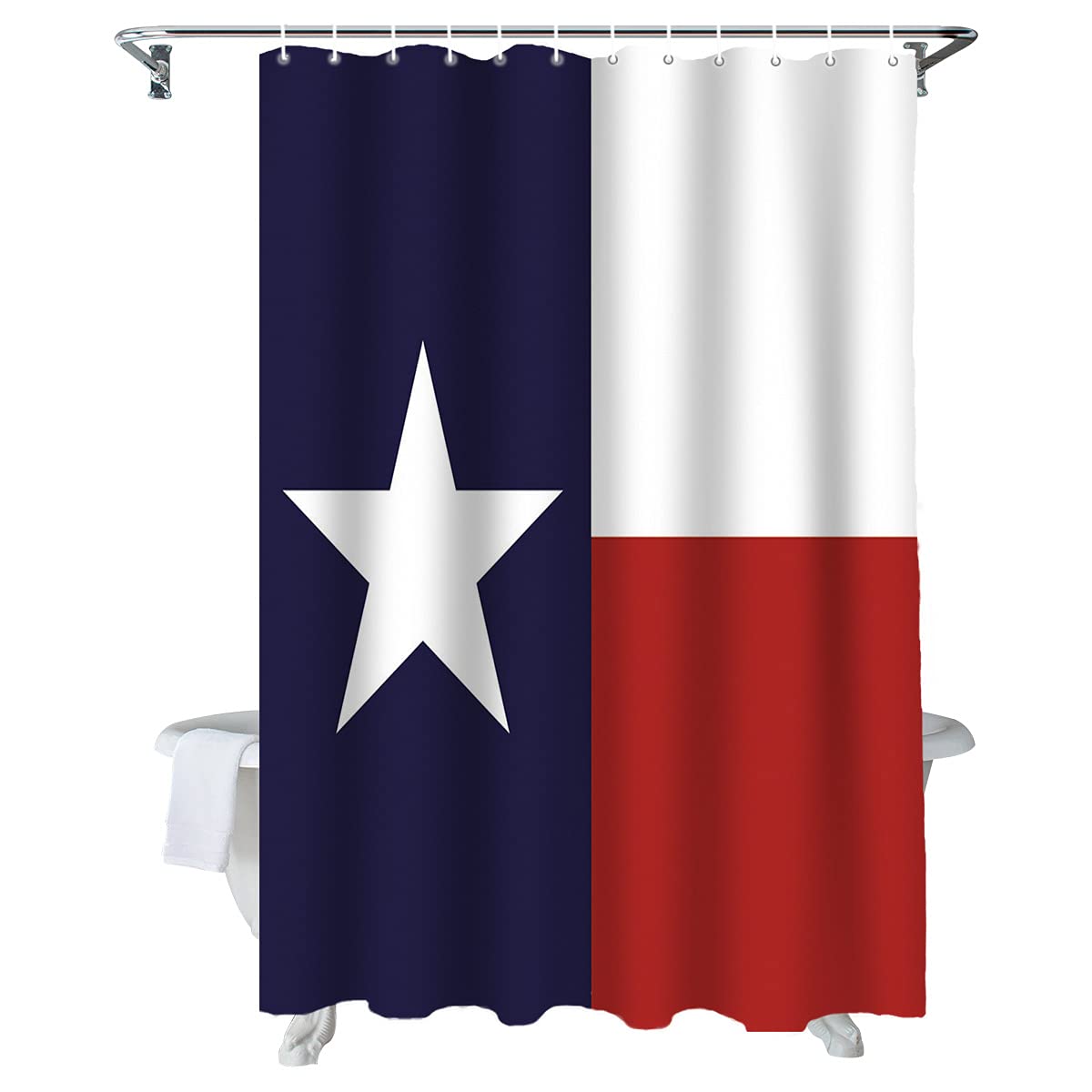 Crystal Emotion Decration colletion Decor,Texas Flag Lone Star Fabric Shower Curtain