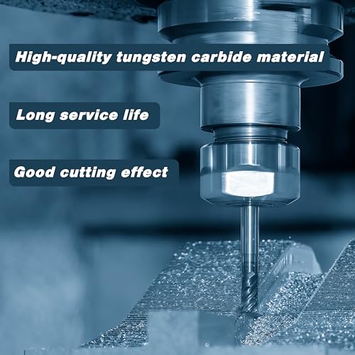 Image of Carbide Square End Mill - 2 Flute - 3 /32 inch-2T (5 Piece, 3 /32 inch) - for Milling Alloy Steels, Hardened Steel, Metal & More - Mill Bits Sets for DIYers & Professionals by LU&MN