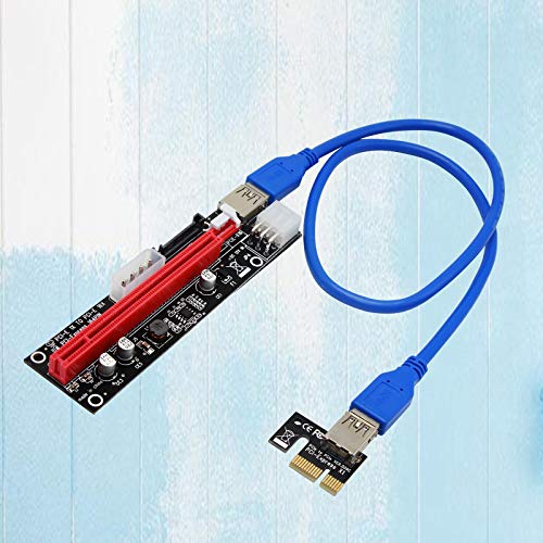 Almencla PCI-E Riser, 1 X para 16 X Placa Adaptador de Mineração de Extensão de Gráficos (4 pinos, 6