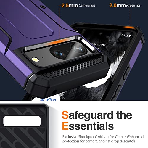 Coque Google Pixel 8 violette BAISRKE avec protection écran et béquille