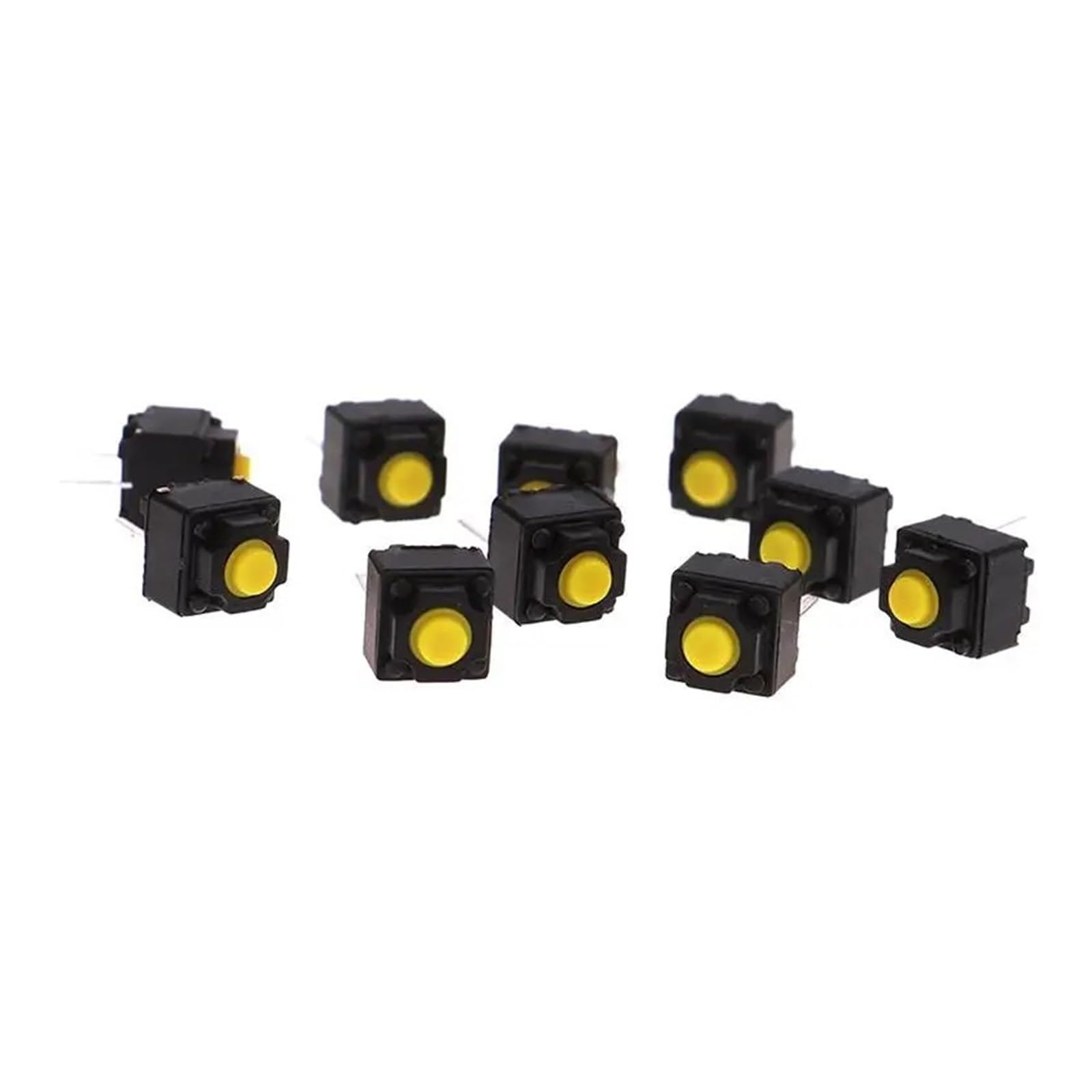 BKGWCSOR 10pcs Mute Button 6 * 6 * 7.3mm Silent Switch Mouse Wired Mouse Button Switch Yellow Push Button Switch Switches