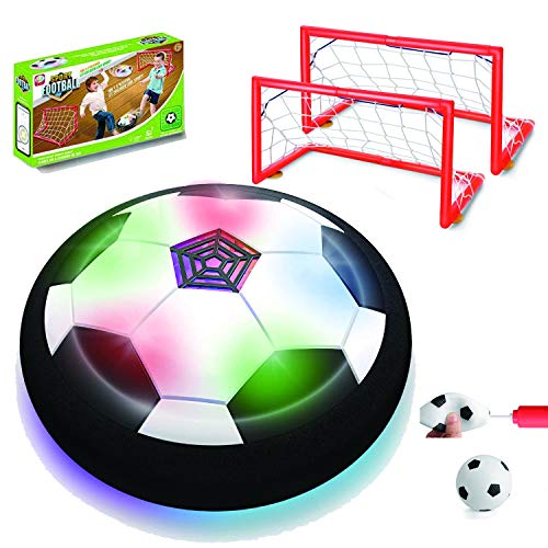 Kids Toys Hover Soccer Ball Set with 2 Goals, Air Soccer with Led Light, Excellent Time Killer for Boys/Girls Age 3,4,5,6,7,8+ Hover Toys with Foam Bumper for Indoor Games, an Inflatable Ball Included