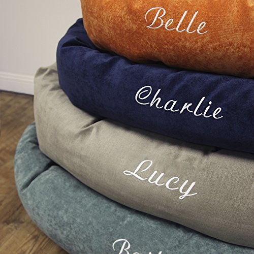 Image of Majestic Pet Personalized Villa Memory Foam Mix Calming Dog Bed - Cozy Soft Round Dog Bed with Spine Support, 40 Inch, Marine