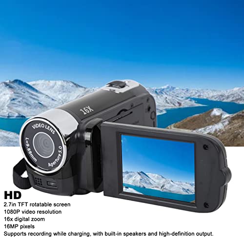 Videocamera Camcorder, Full HD 1080P 16MP Vlogging Camera Recorder met 2,7 Inch Draaibaar Scherm, 16x Digitale Zoom Digitale Camera Cadeau voor Vrienden en Familie - Afbeelding 3