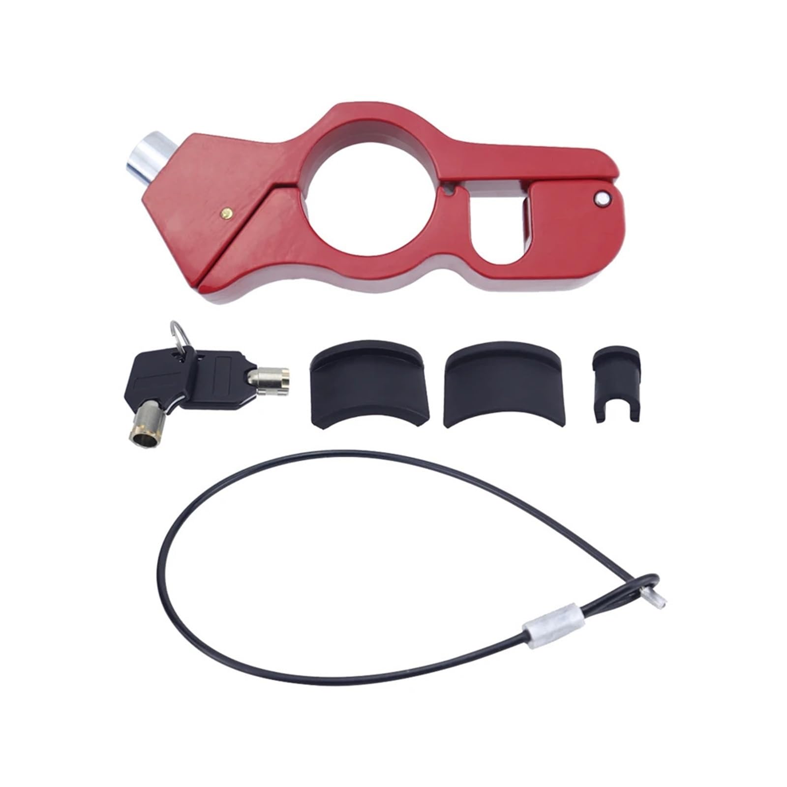Motorcycle Handlebar Lock Motorcycle Grip Brake Lock Handlebar Throttle Scooter Moped Motorbike Lock Security(Red)
