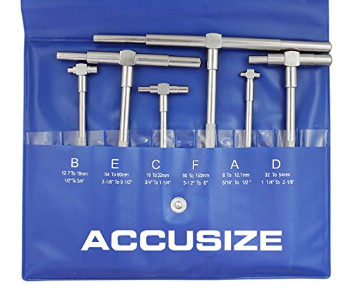 Accusize Industrial Tools 5/16'' - 6'', 6 Pc Telescoping Gage Set, 3602-5011