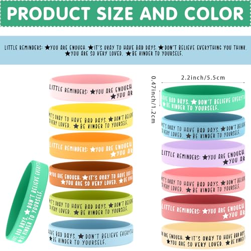 36 Pcs Mental Health Awareness Month Wristbands Bulk Motivational Rubber Bracelets Positive Silicone Bracelets Mental Health Gifts for Office Public Social Event Student2