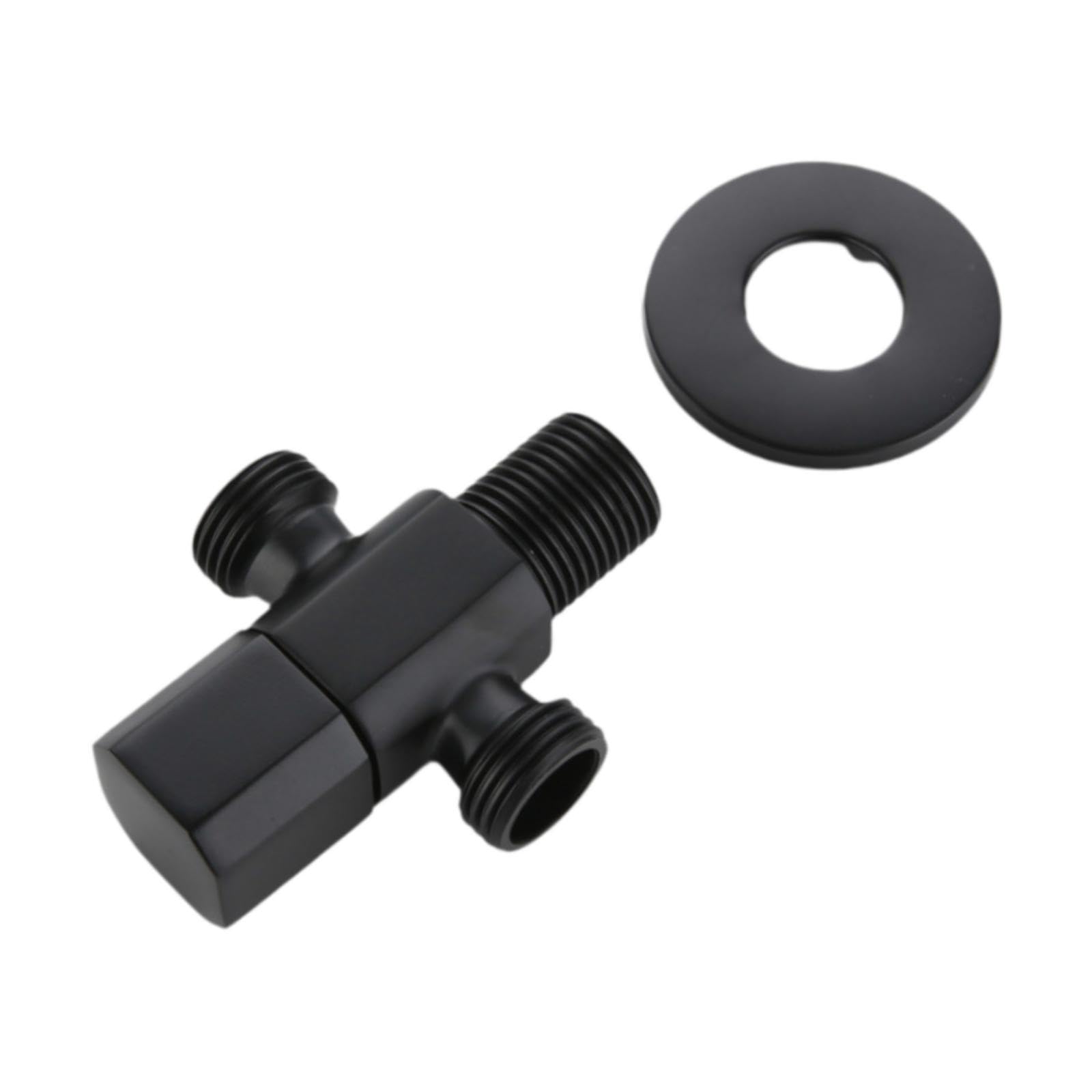 Valvola Controllo Acqua Valvola Angolare Stop Valvola Chiudi Arresto Rubinetto Miscelatore Rame Adatto a Bagno Cucina Uso Domestico Installazione Idra, Nero 2 Presa