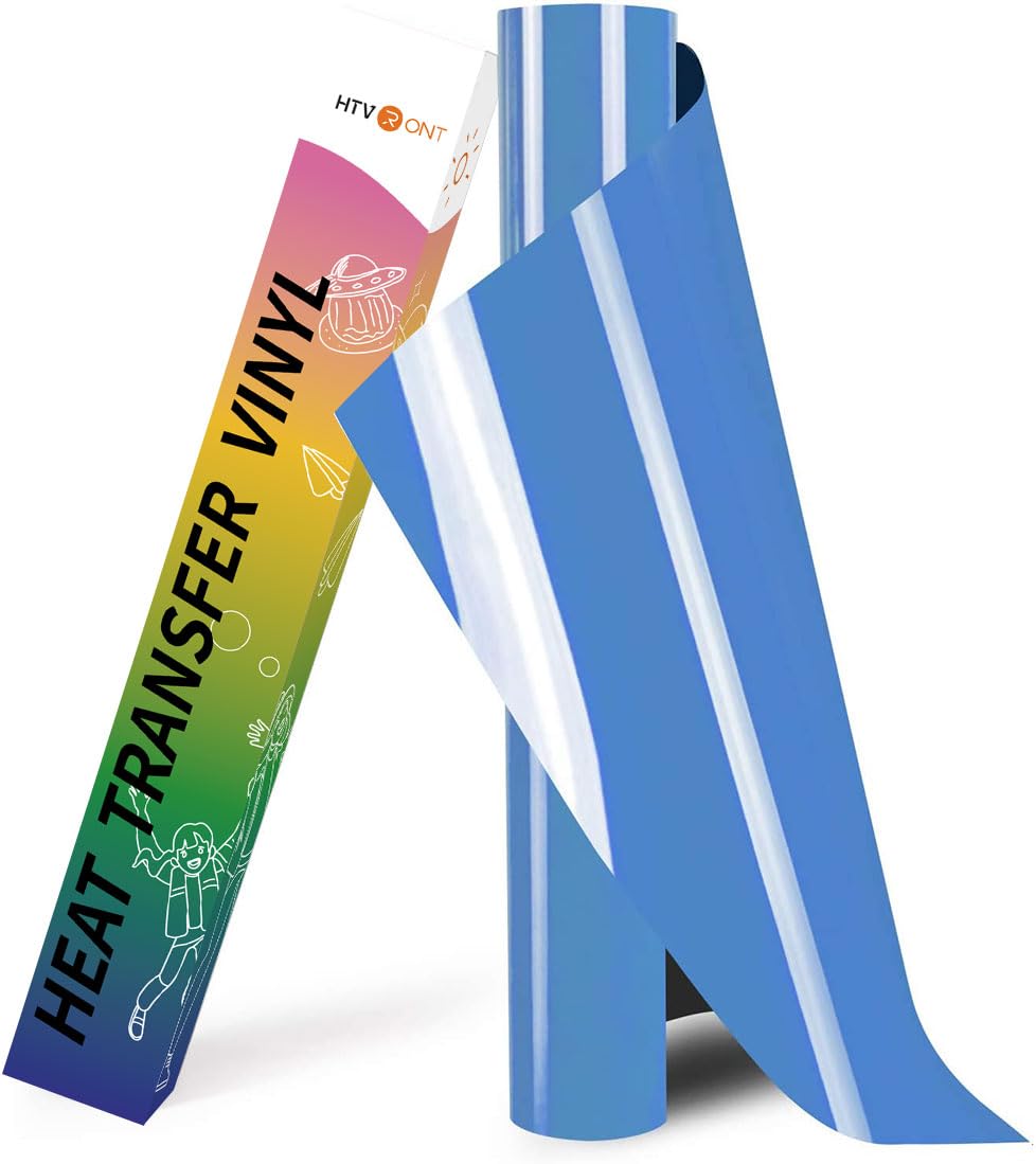 HTVRONT HTV Heat Transfer Vinyl - 12" x 8ft Sky Blue HTV Vinyl for Shirts