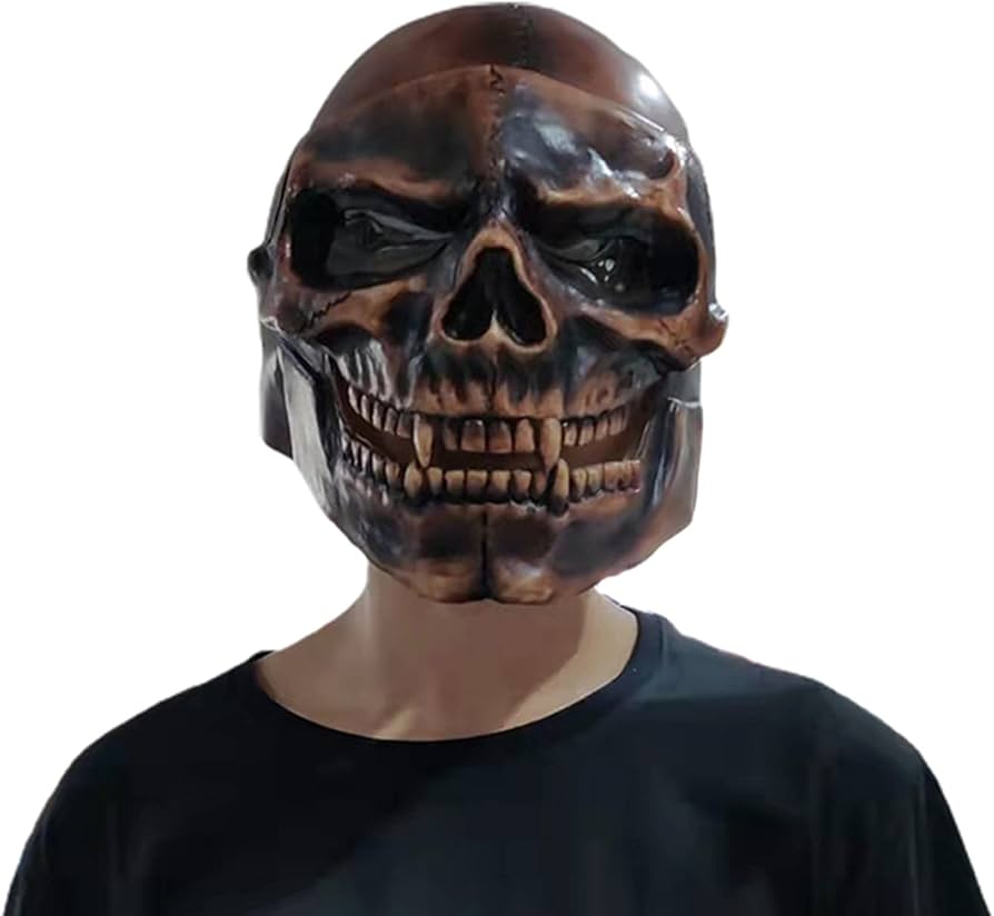 Amazon.co.jp: クリエイティブフルヘッドスカルヘルメット、不気味な