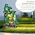 HPC Decor Outdoor 4-Tier Frog Waterfall Fountain with LED Lights for Garden, Patio, Yard, and Porch Décor, 19.9" H (Green)