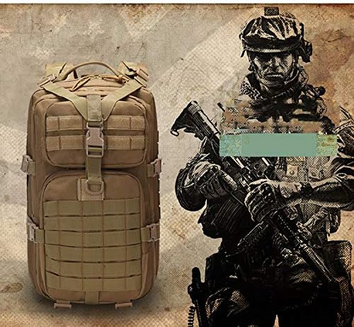 Miniatura 6 de Mochila táctica 45L 3 días Bug Out Molle Survival Mochila, Beige Bronceado, Sistema Molle