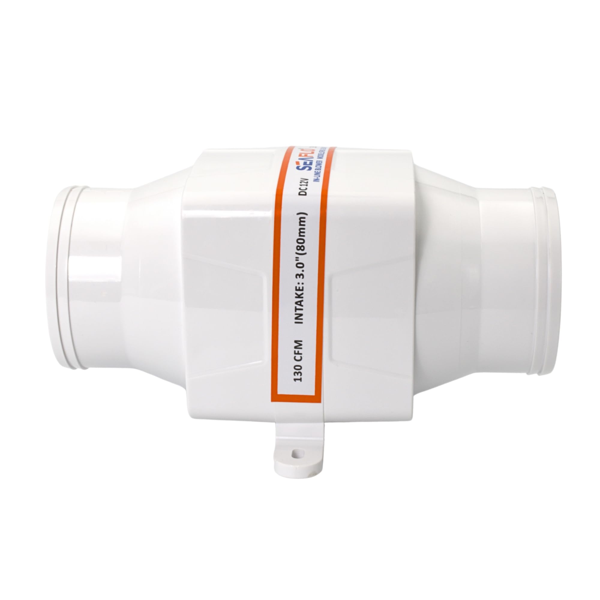 SEAFLO Soffiatore di sentina marina in linea, 3 pollici, 12 V, 130 CFM, barca silenziosa, colore: bianco