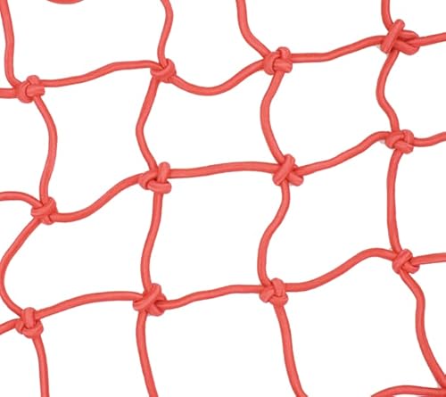 2 Pack Motorcycle Cargo Net, 15.7X15.7” Made Of Rubber Heavy Duty Bungee Net Stretches To 31.5X31.5, Gear Helmet Luggage Thicken Netting With 6 Adjustable Iron Hooks For Motorcycle, Bike, Atv(Red) #TOP1